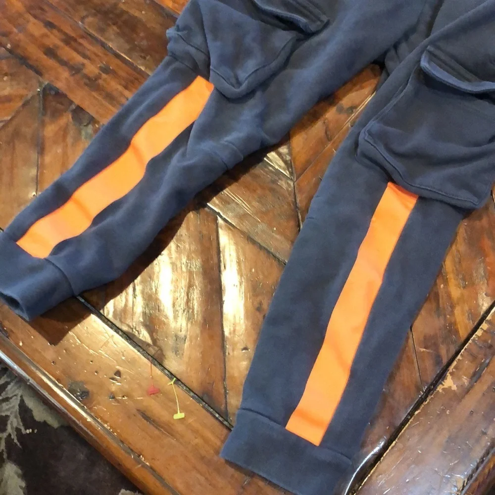 STELLA MCCARTNEY Kids' Contrast Appliquées Sweatpants In Grey and orange